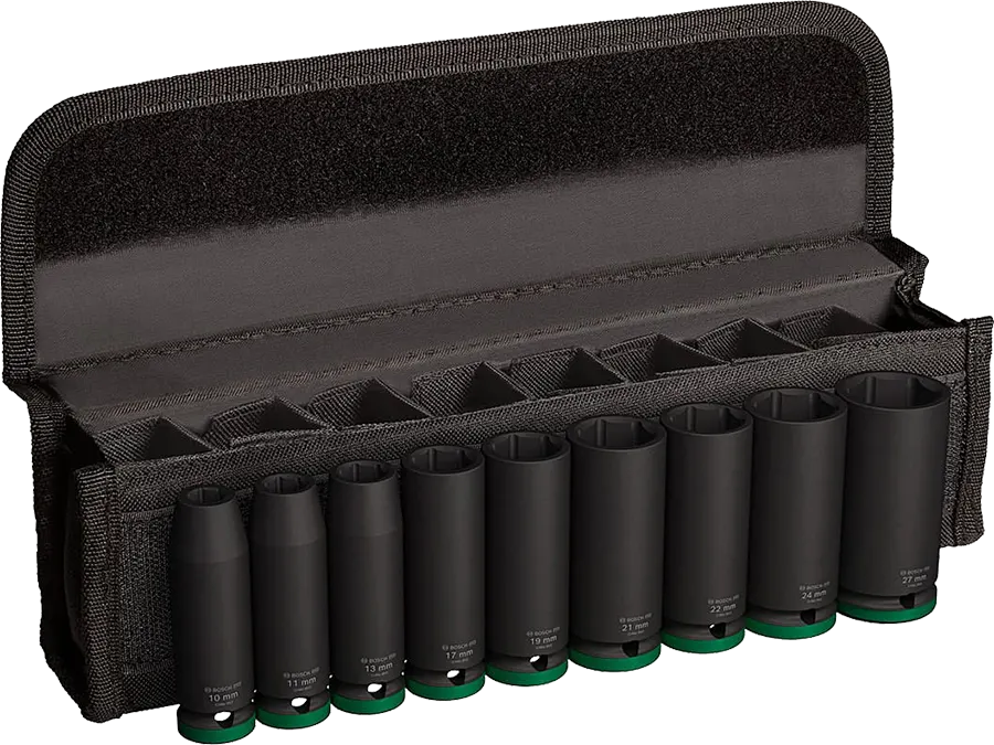 Bosch Deep Impact Socket Set, 27-10mm, 9 Pieces, 2 608 003 040