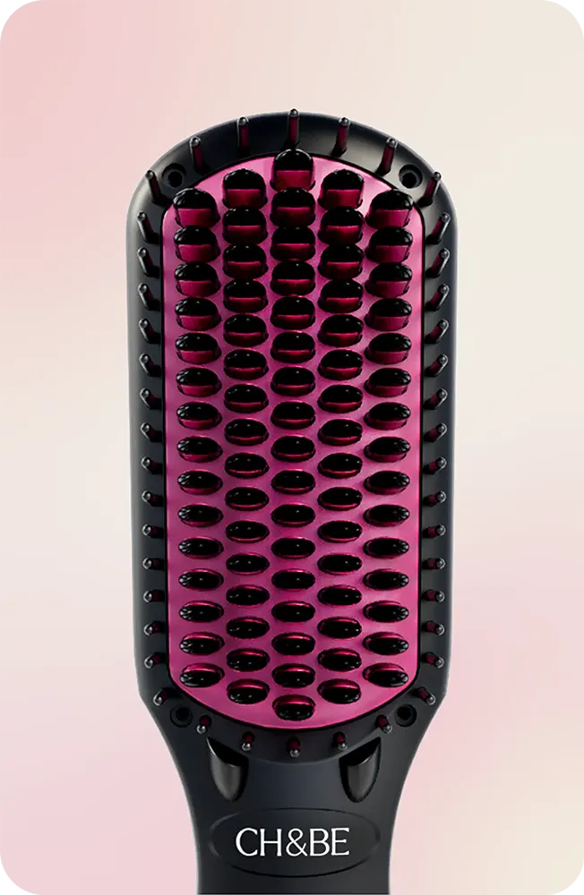 فرشاة فرد الشعر الكهربائية من شيري أند بيري، درجة حرارة حتى 230°، سنون من سيراميك التورمالين، مولد أيوني مزدوج، أسود