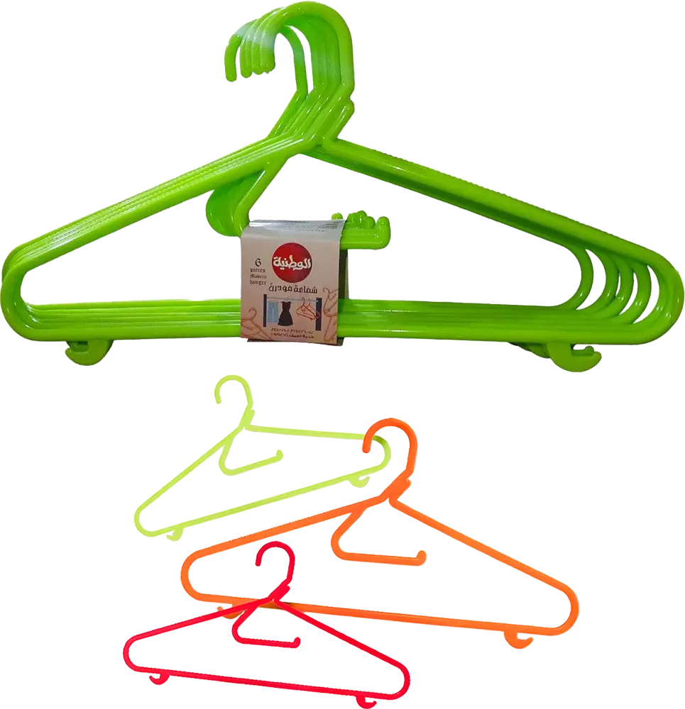 طقم شماعة ملابس بلاستيك الوطنية مودرن 6 قطع، ألوان متعددة