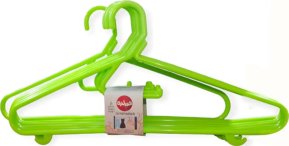 طقم شماعة ملابس بلاستيك الوطنية مودرن 6 قطع، ألوان متعددة