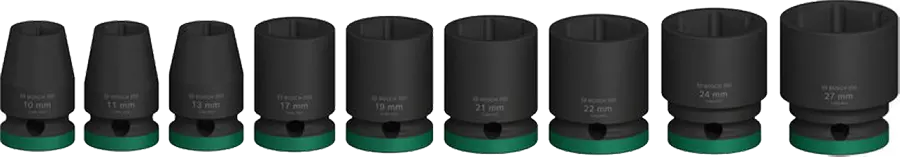 Bosch Professional Socket Set, 9 Pieces, 27-10mm, 2608003038