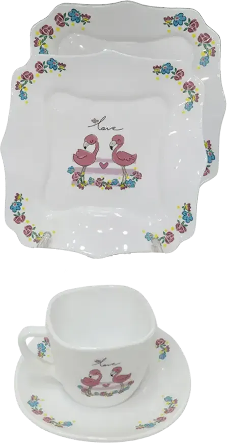 طقم اركوبال مثمن ، 58 قطعة ، ابيض ، 2736