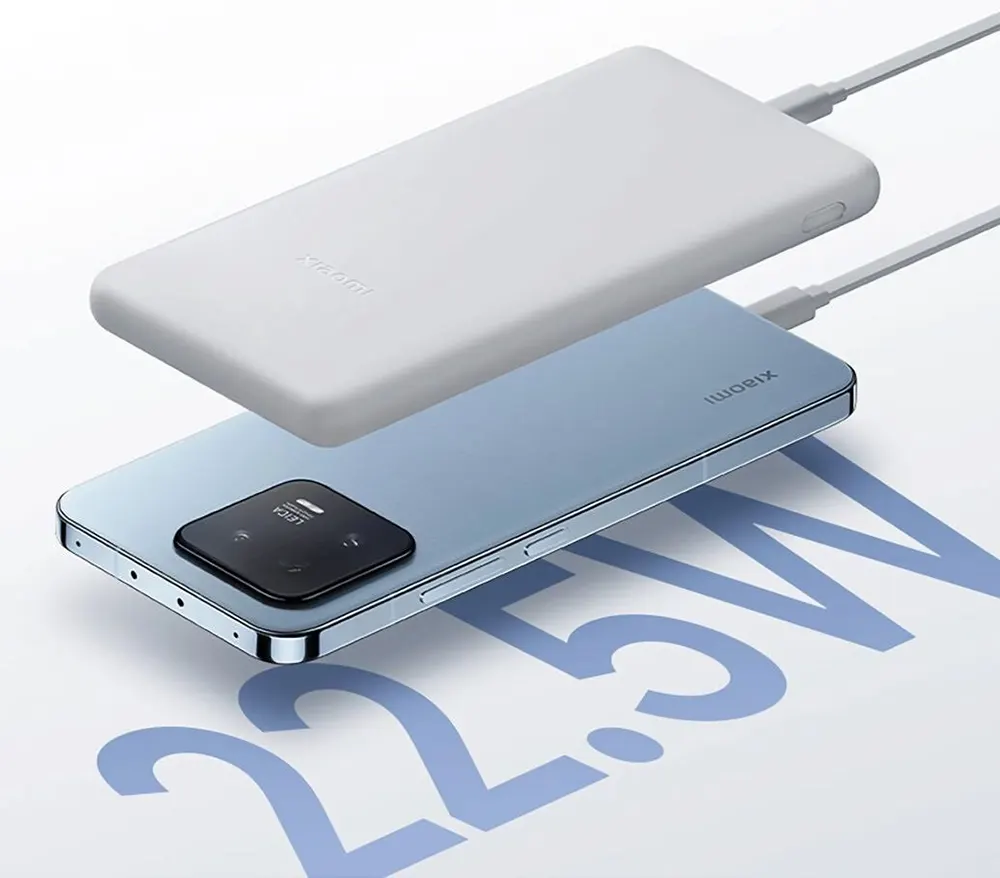 باور بانك شاومي لايت، 10000 مللي أمبير، شحن سريع 22.5 واط، رمادي فاتح، P16ZM