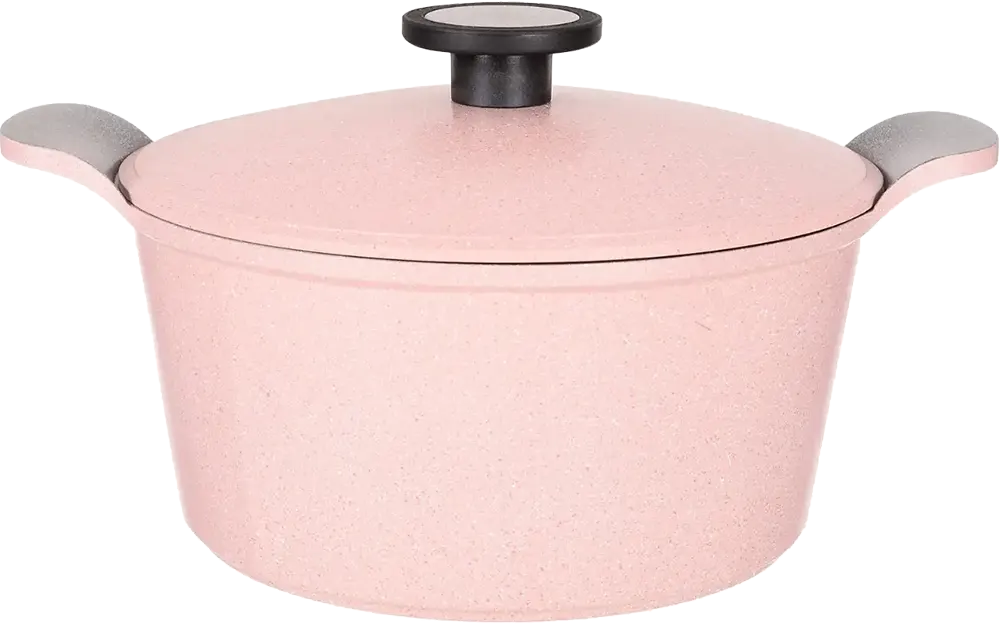 طقم حلل جيرانيت نيوفلام ماربيلا، مضلع الشكل، 14 قطعة، بينك