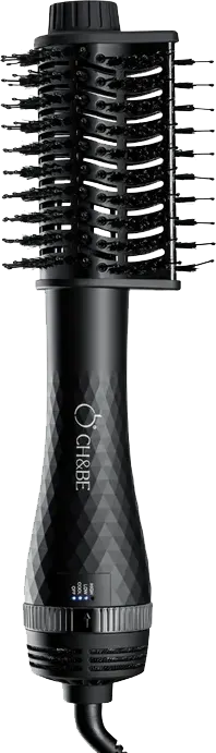 فرشاة تكثيف الشعر شيري اند بيري TRI DRY، شُعيرات مزدوجة من الفحم والنايلون، 3 مُستويات حرارة، أسود