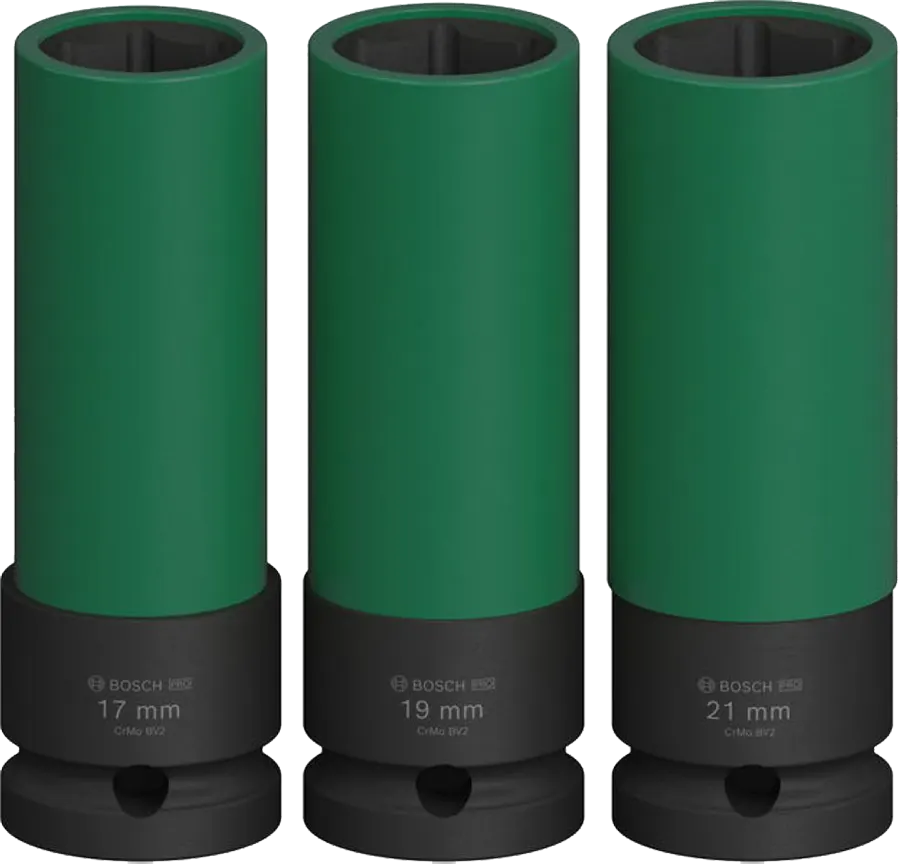 Bosch Pro Deep Impact Socket Set, 21-17mm, 3 Pieces, 2 608 003 033