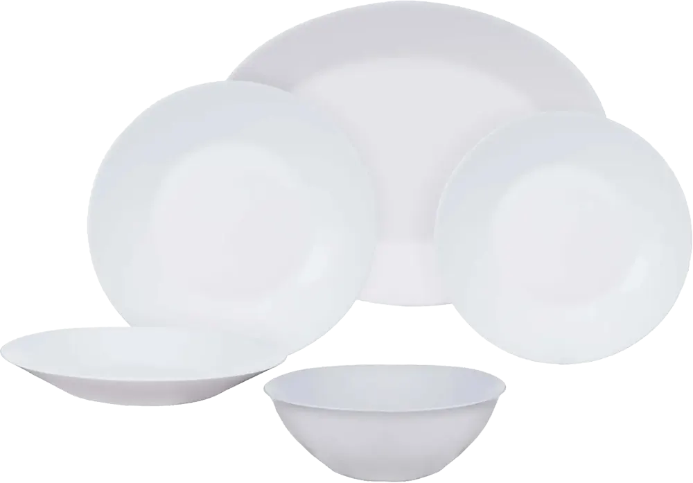 طقم عشاء أركوبال لومينارك ايسينس، 43 قطعة، لون ابيض