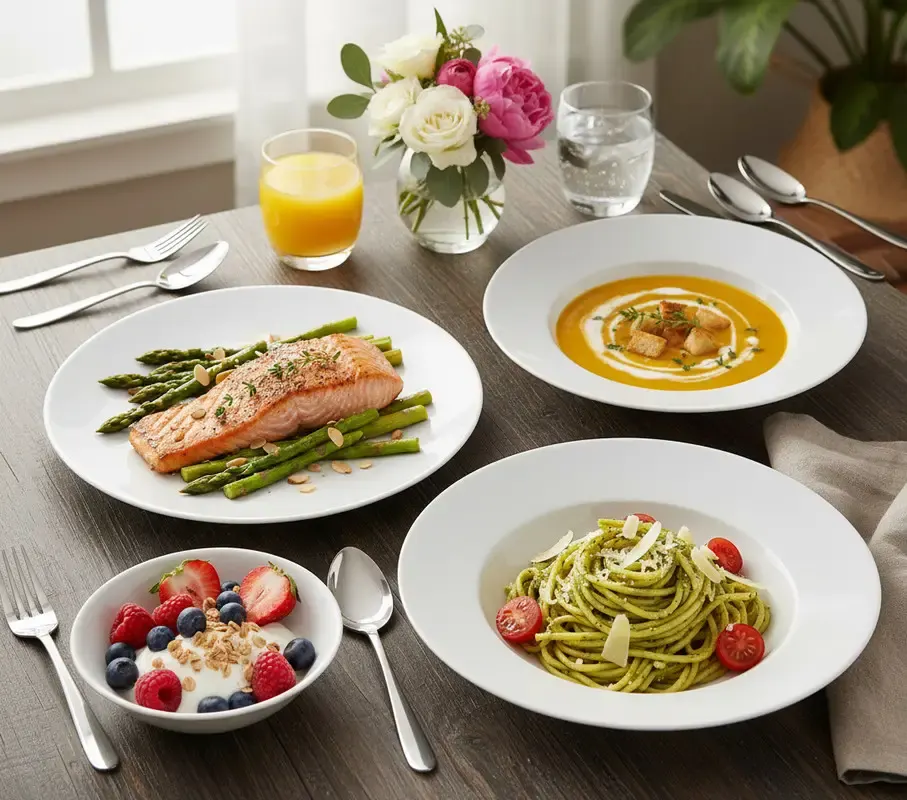 طقم عشاء أركوبال لومينارك ايسينس، 43 قطعة، لون ابيض