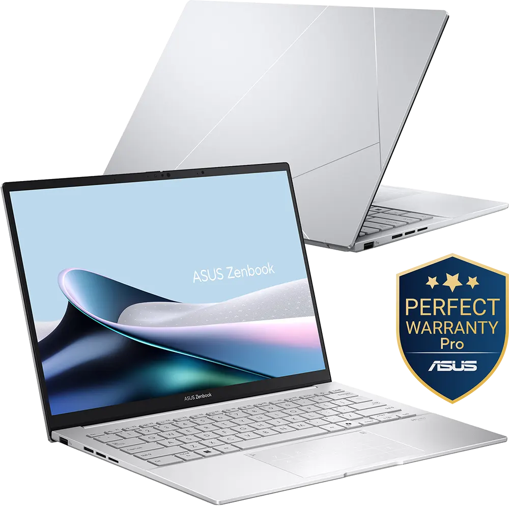 لاب توب اسوس زين بوك 14 أوليد UX3405CA-PZ007W معالج Intel Core Ultra 7 255H، رامات 16 جيجابايت، هارد ديسك سعة 1 تيرابايت SSD ، كارت شاشة مدمجة Intel Arc Graphics ، شاشة مقاس 14.0 بوصة OLED ، نظام التشغيل ويندوز 11 هوم، فضي
