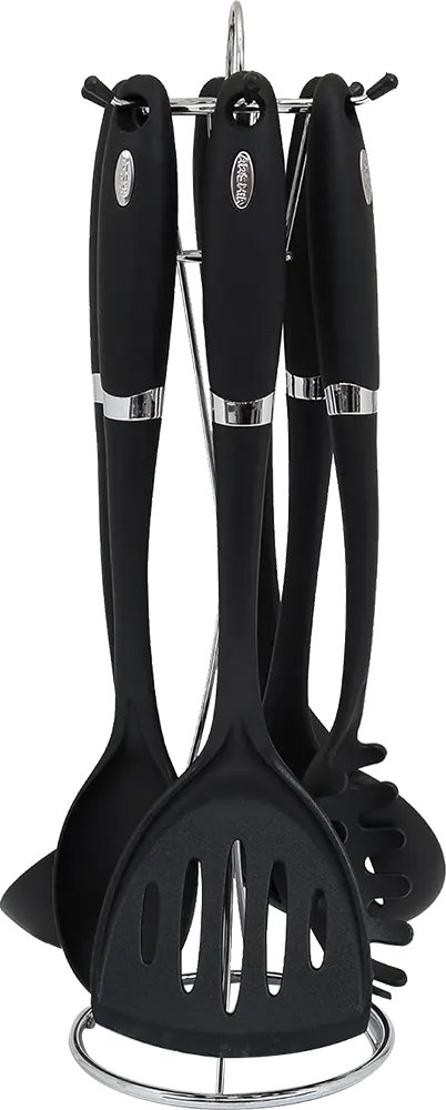 طقم حلل جيرانيت أرشيا 18 قطعة، مع طقم توزيع وحلة ضغط، لون أسود