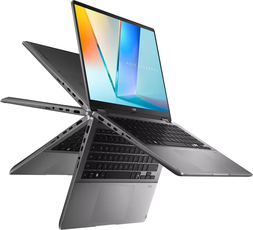 لابتوب أسوس فيفو بوك فليب 14 TP3407SA-QL039W، معالج إنتل كور™ ألترا 7 256V، رامات سعة 16 جيجابايت، هارد ديسك SSD سعة 512 جيجابايت، كارت شاشة إنتل آرك™، شاشة WUXGA مقاس 14 بوصة، نظام التشغيل ويندوز 11 هوم، لون رمادي