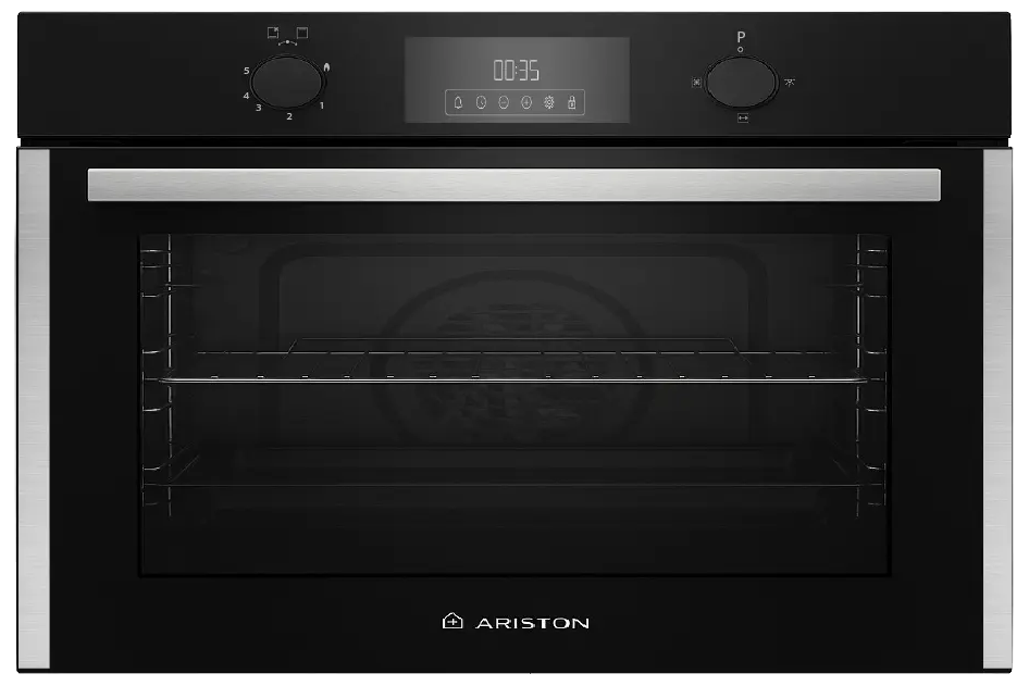 فرن بلت ان اريستون ، 90 سم ، 96 لتر ، غاز ، شاشة ديجيتال تعمل باللمس، مروحة توزيع ، باب سوفت كلوز ، أسود ، AROG 9R2F3NG BNA