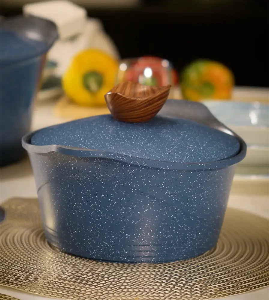 طقم حلل جرانيت جلوري بريميوم 11 قطعة، ألوان متعددة