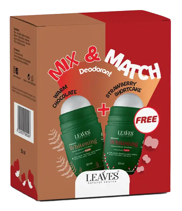 Leaves Whitening Deodorant , Warm chocolate & strawberry shortcake , 2 Pieces , 50 Ml
