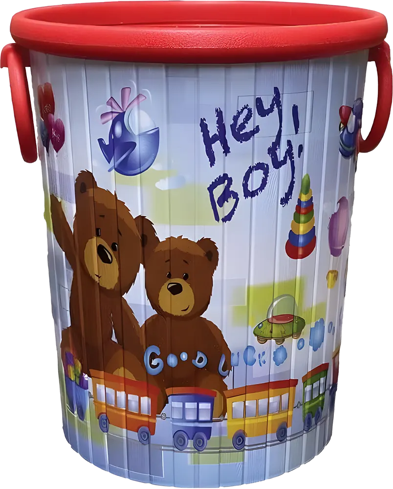 سلة مهملات بلاستيك الوطنية كارما، بمقبضين، الوان متعددة