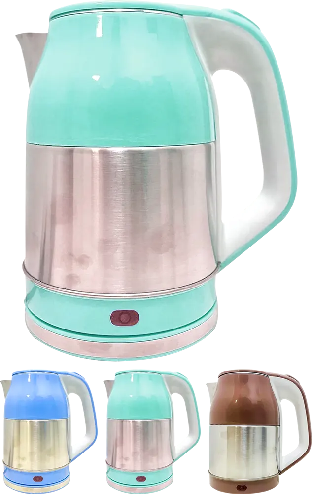 RUNQ Electric Plastic×Stainless Kettle 2.5Liter, 1500 Watt, Multi-Color