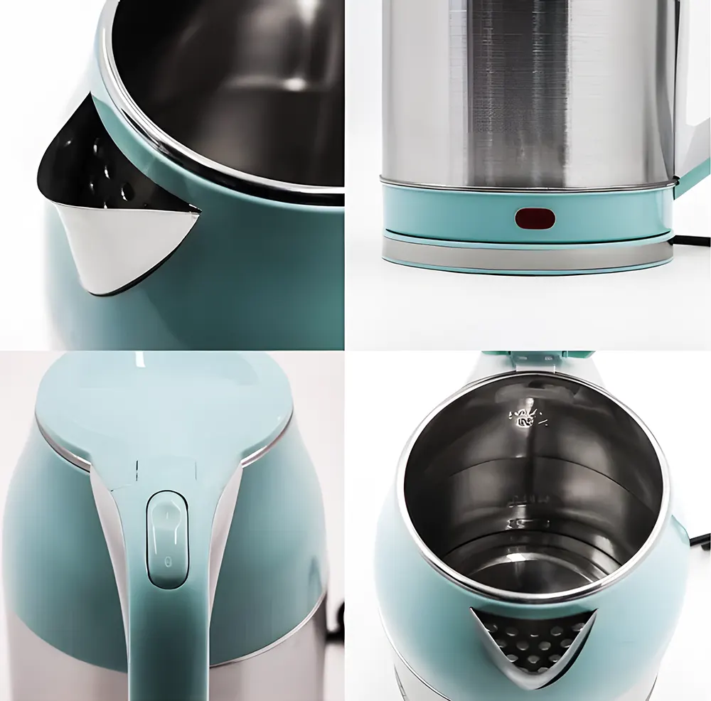 RUNQ Electric Plastic×Stainless Kettle 2.5Liter, 1500 Watt, Multi-Color