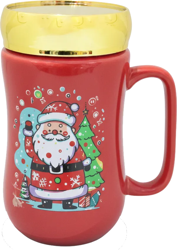 Thermal mug with lid, red, 003-72