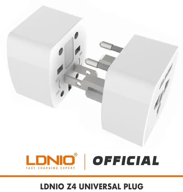 LDNIO Universal Multi-Plug Adapter, 6 Amp, White