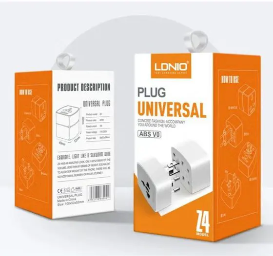 LDNIO Universal Multi-Plug Adapter, 6 Amp, White