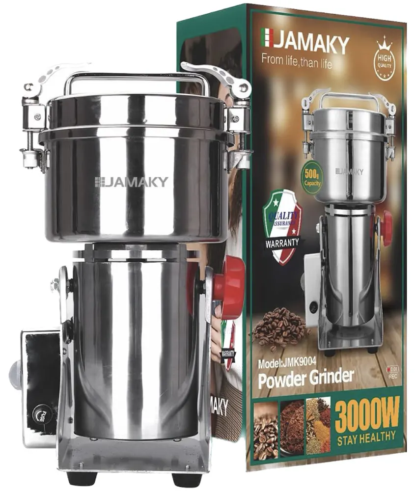 Jamaky Coffee and Spice Grinder, 3000 Watts, 500g Capacity, Aluminum, JMK9004