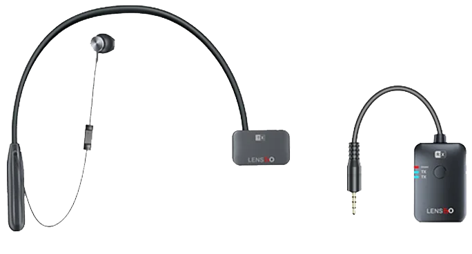 LensGo 1v1 Wireless Neck-Mounted Microphone, Two-Way Calling, 50m Range, 2.4GHz Frequency, Black, 318D