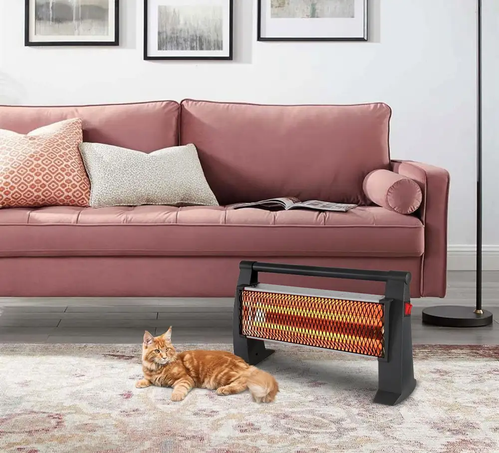 دفاية كهربائية هالوجين اي لوكس، 2 شمعة، 1200 وات، لون اسود، موديل IX-2819