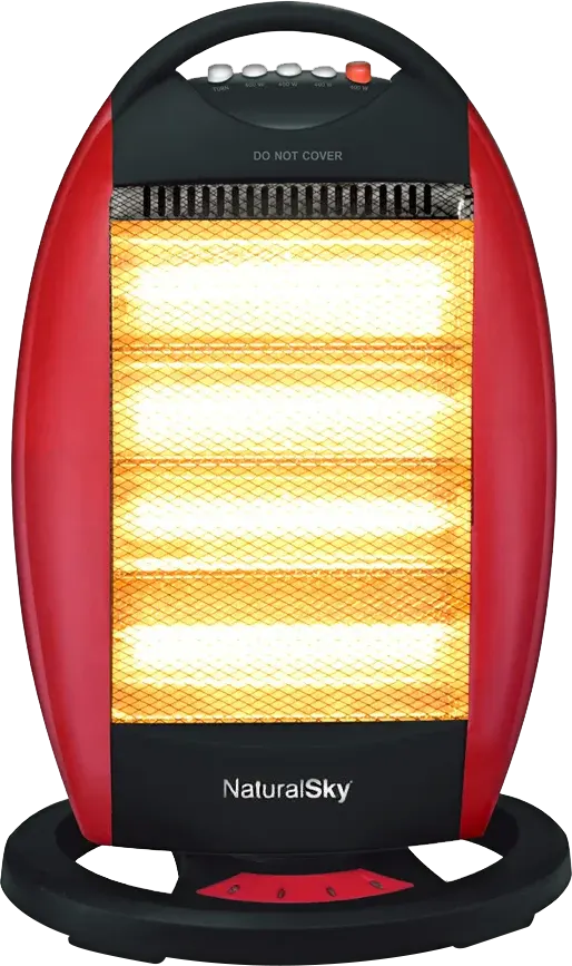 دفاية كهربائية هالوجين ناشيونال سكاي، 4 شمعة، 1600 وات، لون أسود × أحمر، موديل AS-16