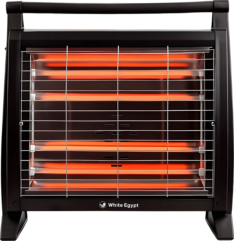 دفاية كهربائية هالوجين وايت إيجيبت، 4 شمعة، 2000 وات، لون أسود، موديل WE-110