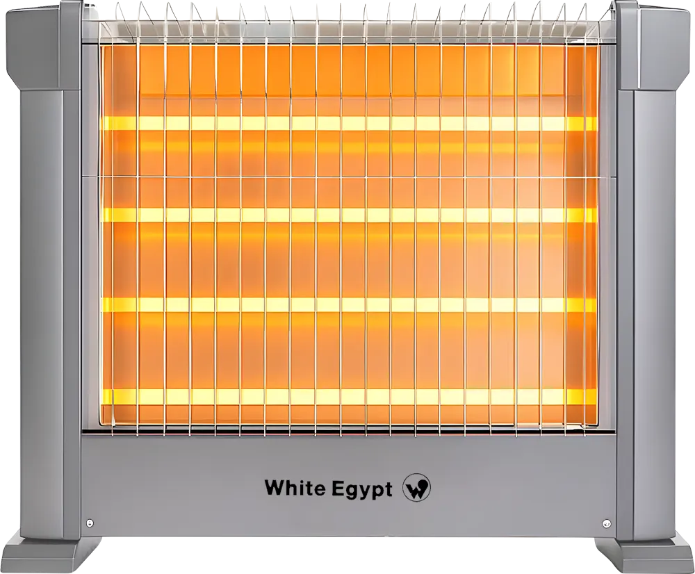 White Egypt Halogen Electric Heater, 4 Bulbs, 2200 Watts, Grey, Model WE-105