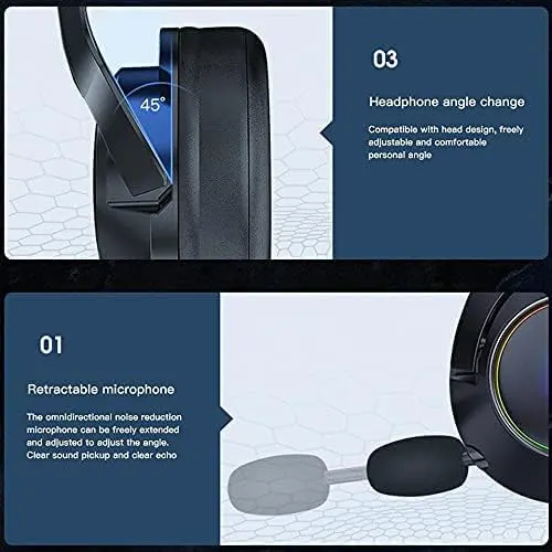 سماعة رأس سلكية للألعاب اونيكوما، صوت استريو، اضاءة rgb، مايكروفون خافض للضوضاء، أسود، X9