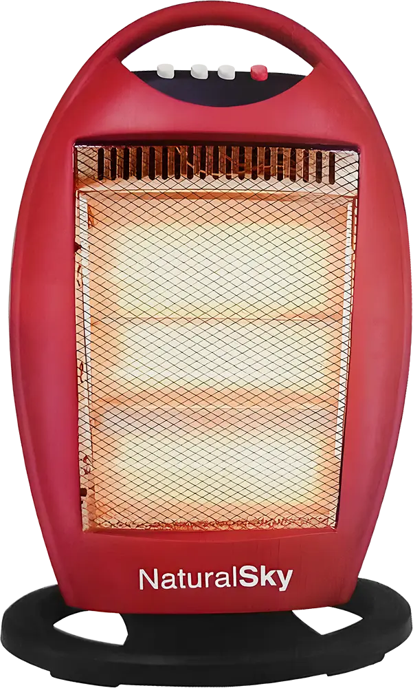 دفاية كهربائية هالوجين ناتشورل سكاي، 3 شمعة، 1200 وات، لون أحمر، موديل AS-12