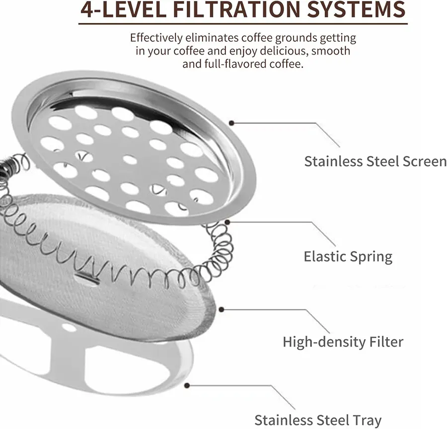 French press coffee maker, 350 ml, clear glass, 19