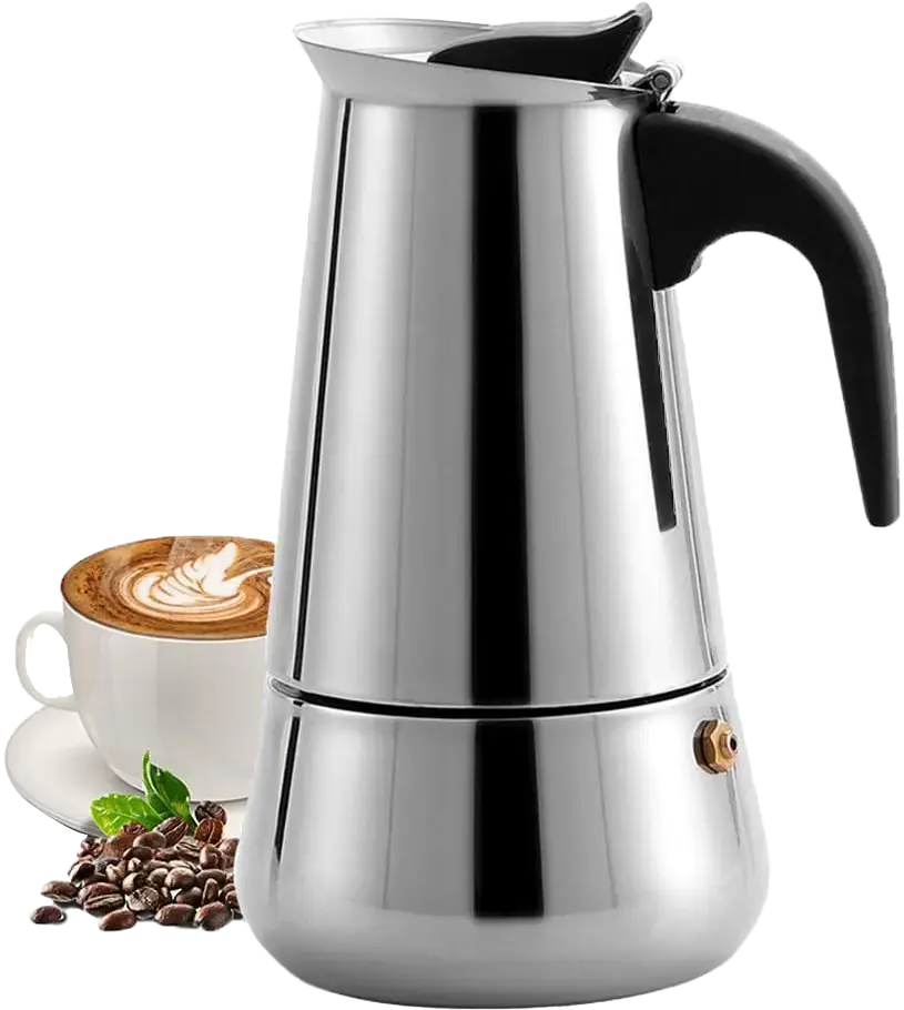 Italian Espresso Coffee Maker, 2 Cups, Stainless Steel, 61-28