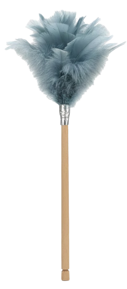 Feather duster, wooden handle, colors