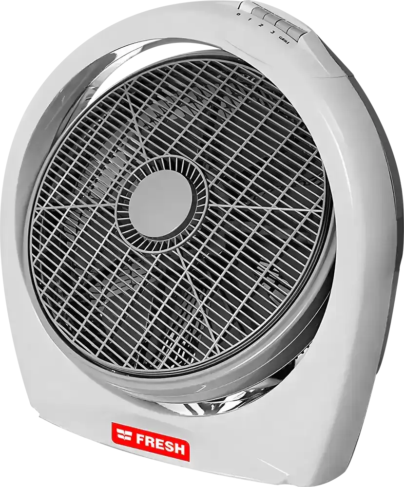 Fresh Circular Box Fan, 14 Inch, 3 Speeds, White