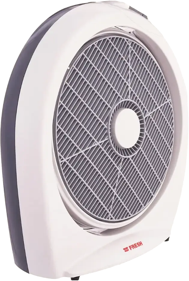 Fresh Circular Box Fan, 14 Inch, 3 Speeds, White