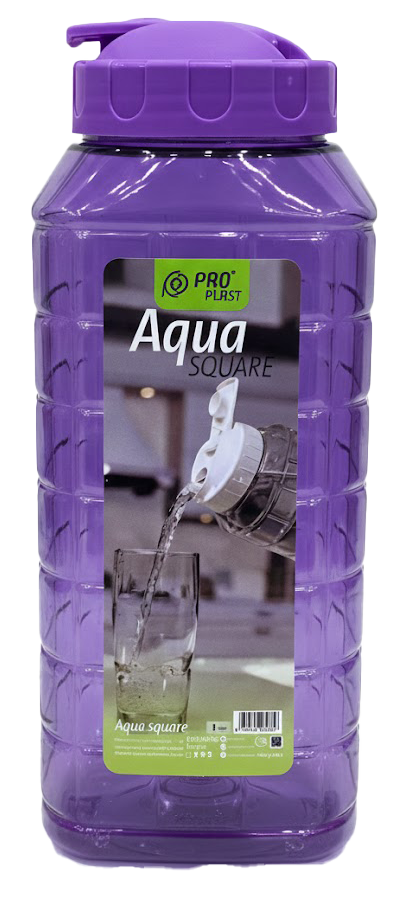 Aqua Square bottle, 1.5 liters , colors