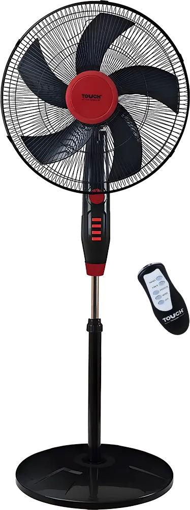 Touch El Zenouki Stand Fan, 18 Inch, Remote Control, Black, 40121
