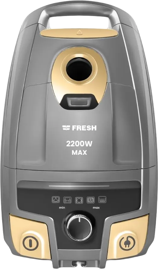 Fresh Max vacuum cleaner, 2200 watts, 5-liter dust bag, dark gray x gold, code 20250