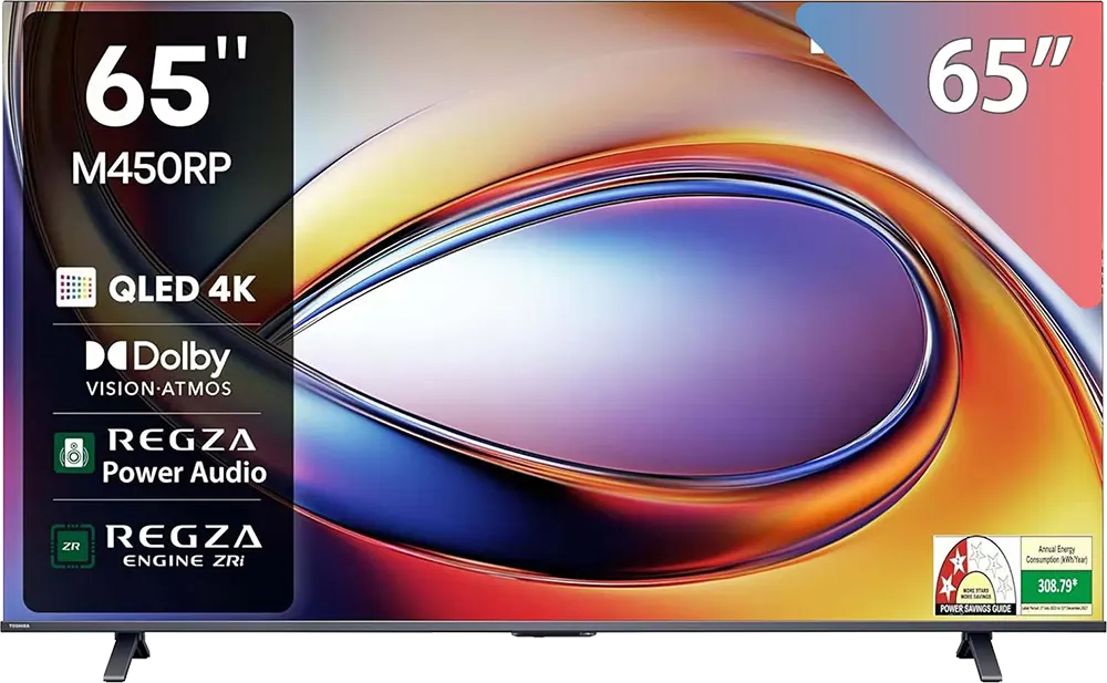 Toshiba Smart TV, 65-inch, 4K resolution, QLED type, with built-in receiver, 65M450RP