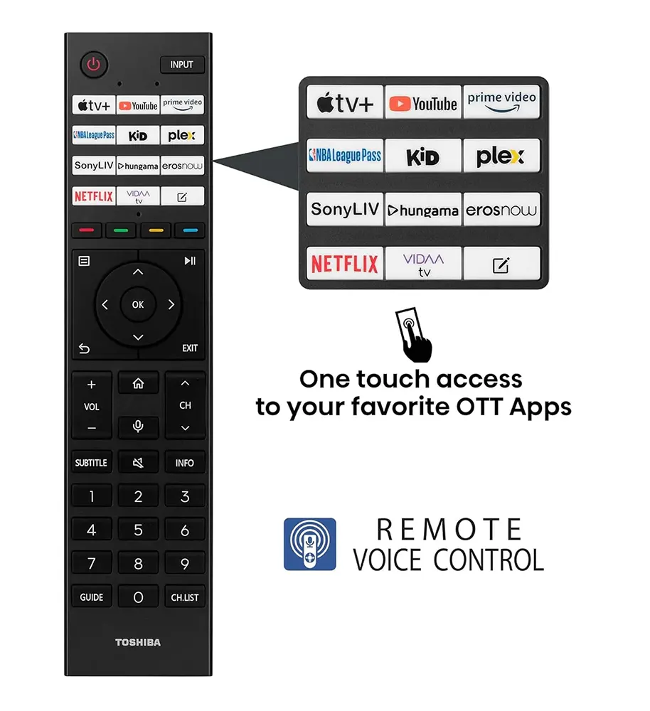 Toshiba Smart TV, 65-inch, 4K resolution, QLED type, with built-in receiver, 65M450RP
