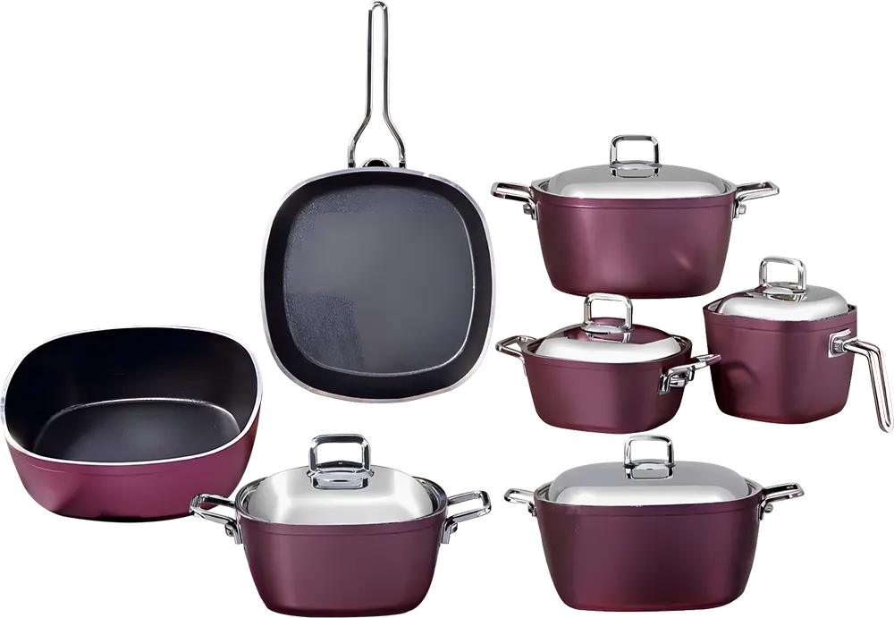 Tefal Serag 14-Piece Cookware Set, Burgundy Color