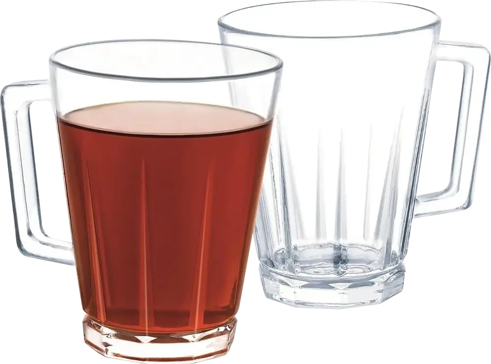 Luminarc Lacene Glass Mug Set, 6 Pieces, 250ml Capacity, transparent Color