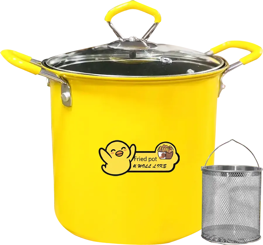 Pot With Net 3L , Pyrex Lid And Stainless Steel Handle, Yellow