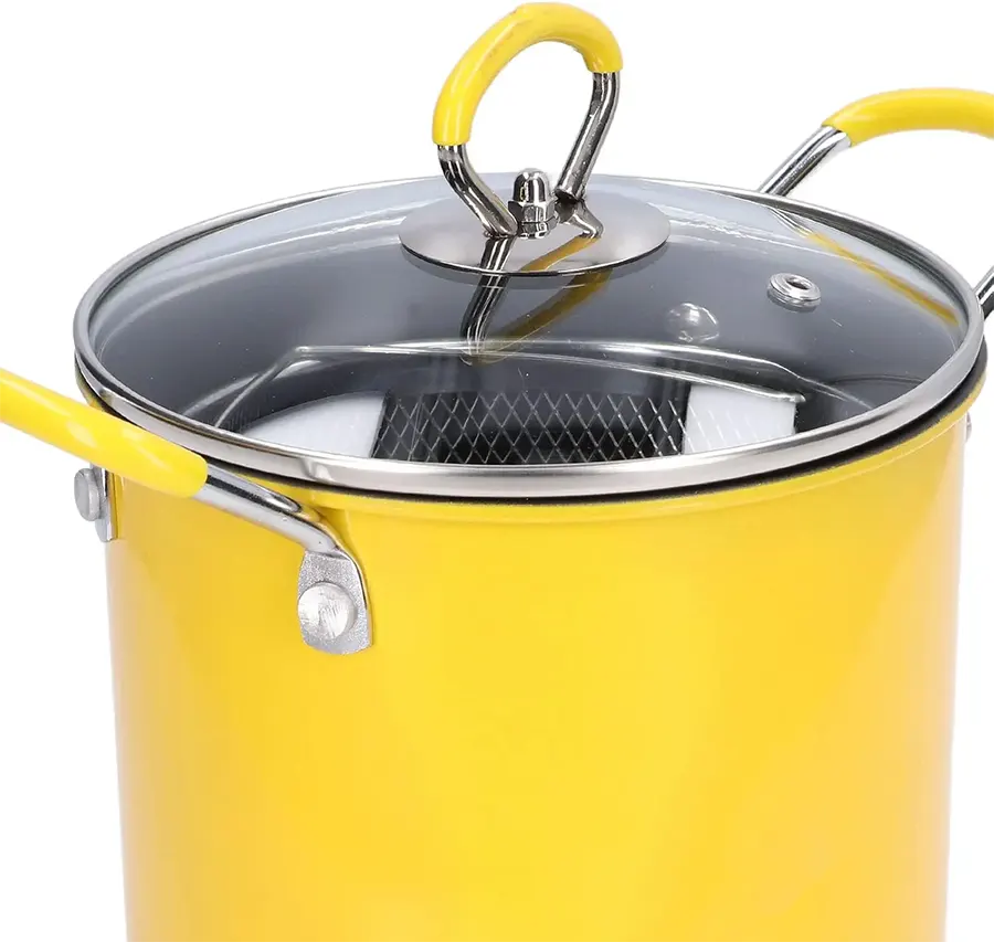 Pot With Net 3L , Pyrex Lid And Stainless Steel Handle, Yellow