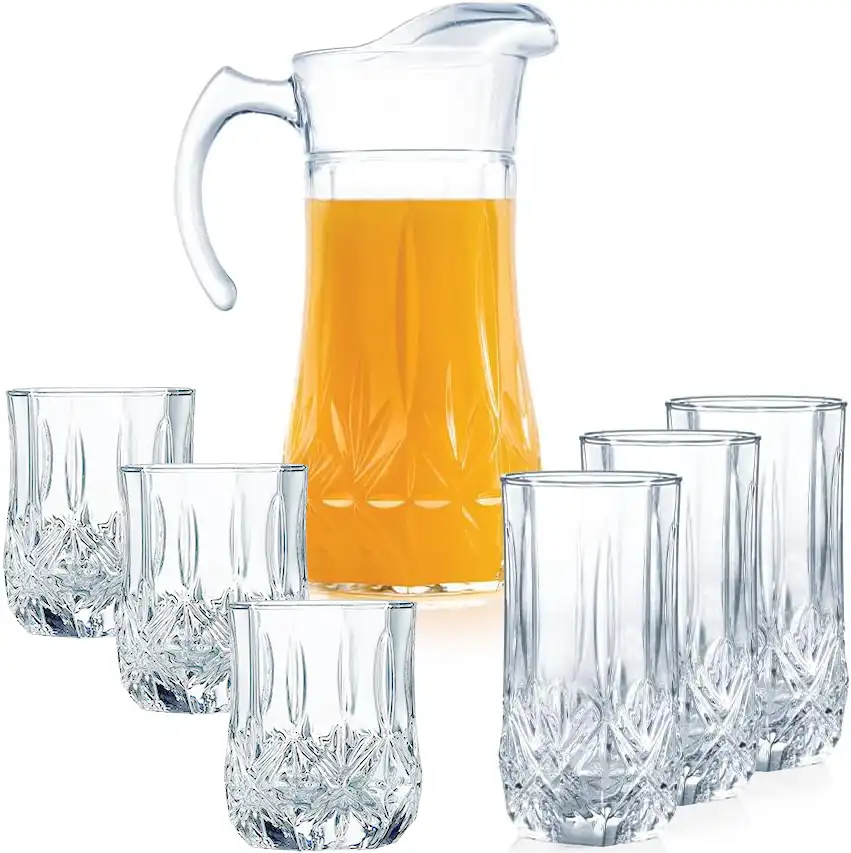 Luminarc Brighton Sherbet Set, 13 pieces, includes: 6 large glasses and 6 small glasses, clear