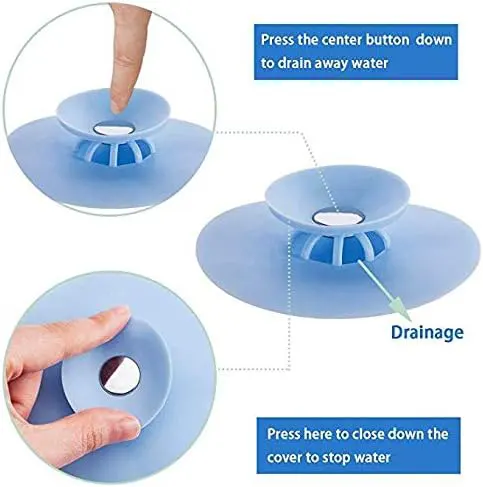 Bathtub plug, silicone, blue