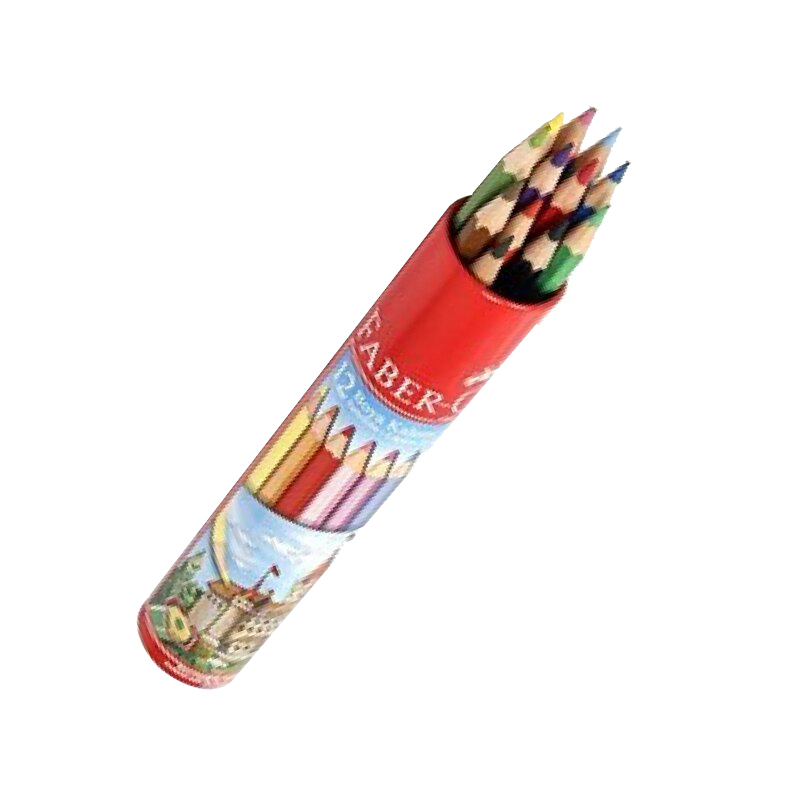 علبة ألوان  خشب  فابر كاستل، مجموعة 12  لون جامبو بعلبة معدن، ألوان متعددة