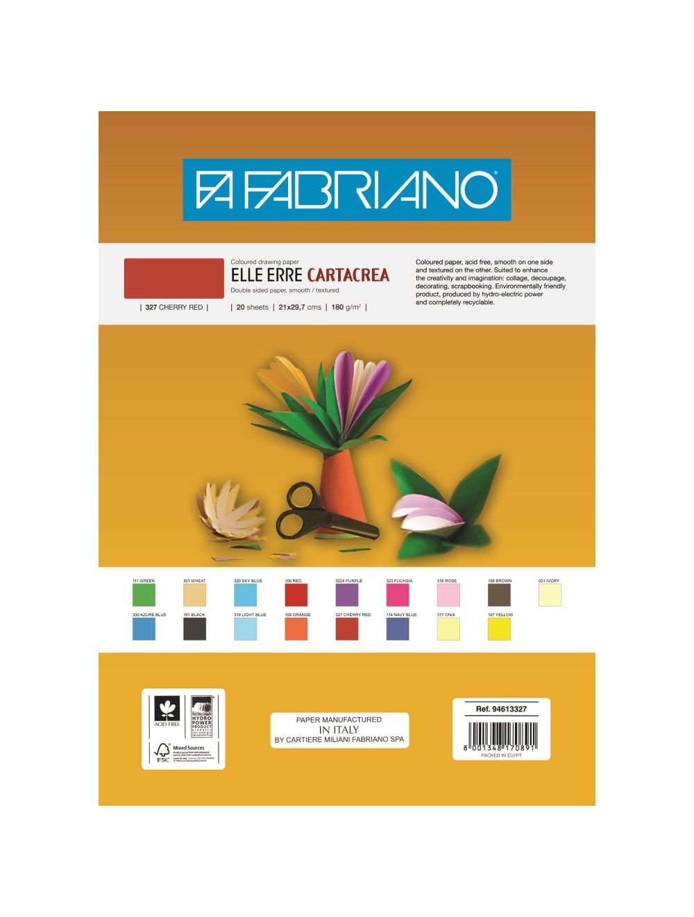 اسكتش رسم فبريانو، مقاس  21*29.7 سم ، 20 ورقة، ورق أبيض، ألوان متداخلة